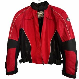 America’s PowerSports (APS) Armored Motorcycle Jacket – Size Large – Red/Black